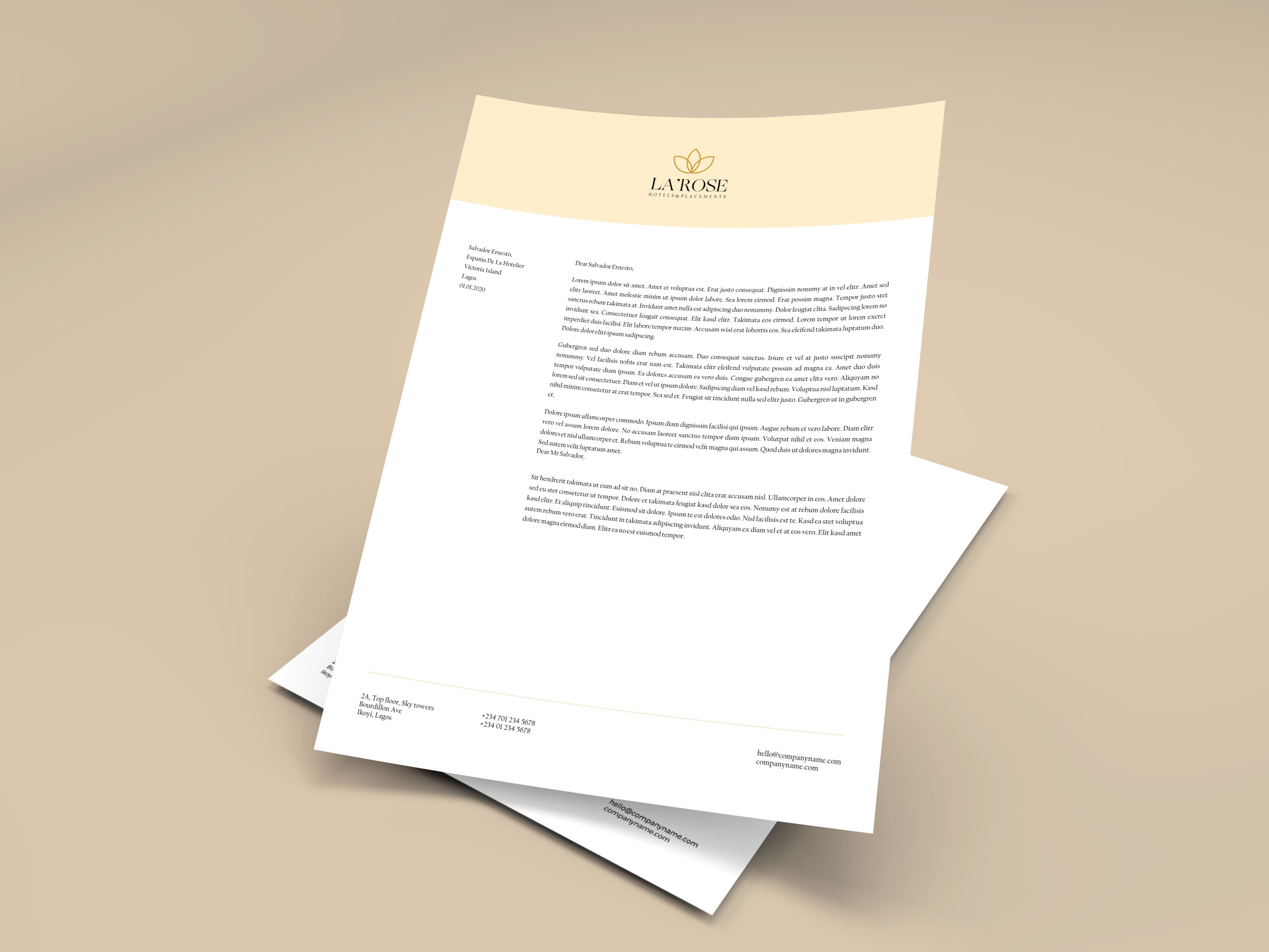 Business Letterheads printed in Lagos, Nigeria
